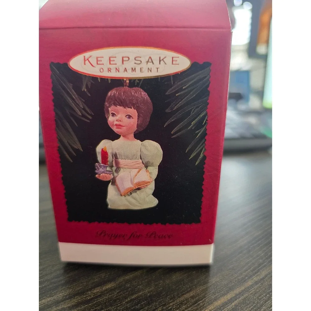 Hallmark Keepsake Ornament 1996 Prayer for Peace Joyce Lyle Vintage‎ Girl Green
